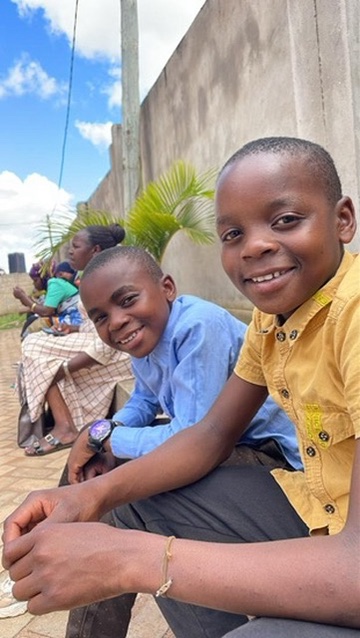 Two boys at the House of Blessings