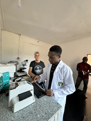 Brandy and medical staff in the lab