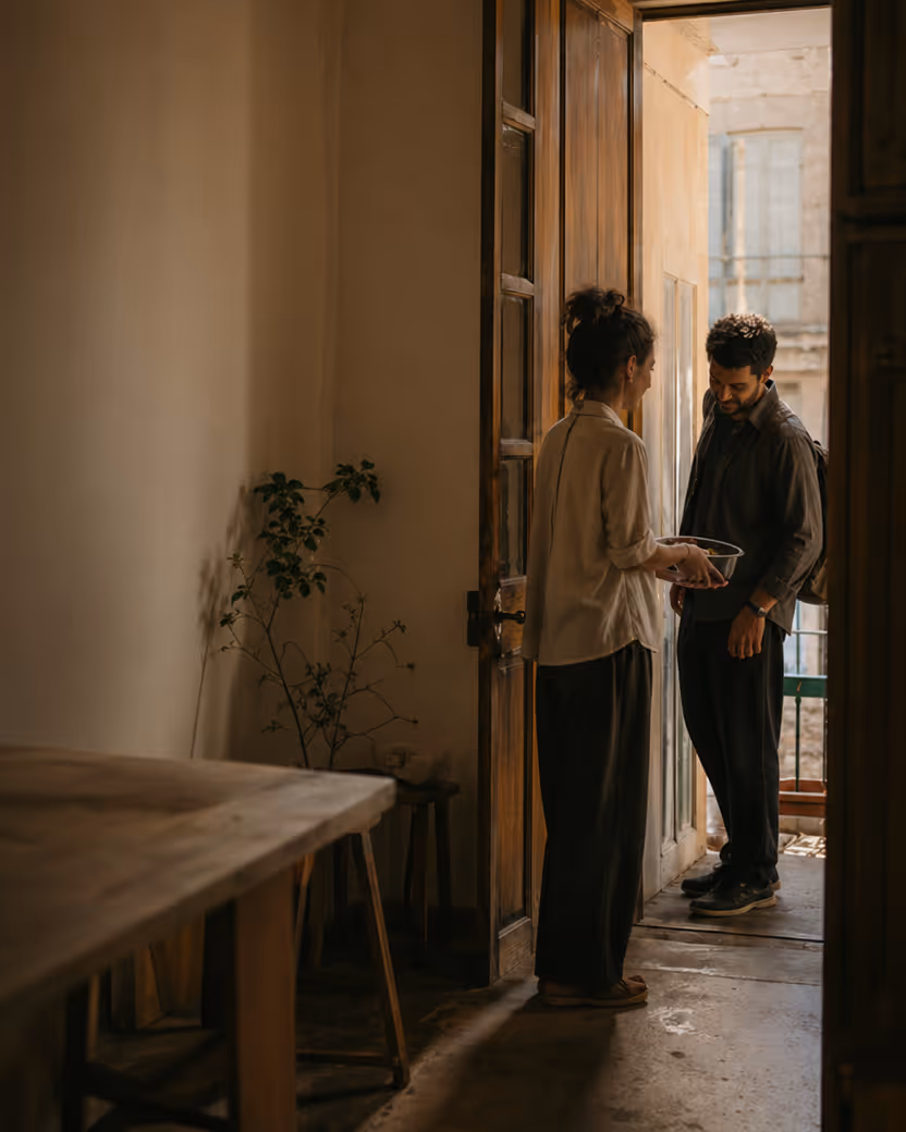A traveler and local connecting during a genuine cultural encounter