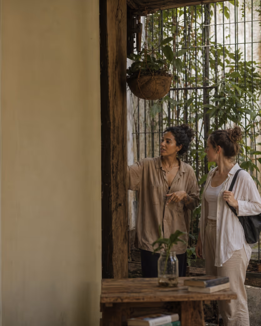 A local host welcoming a traveler into their home and neighbourhood