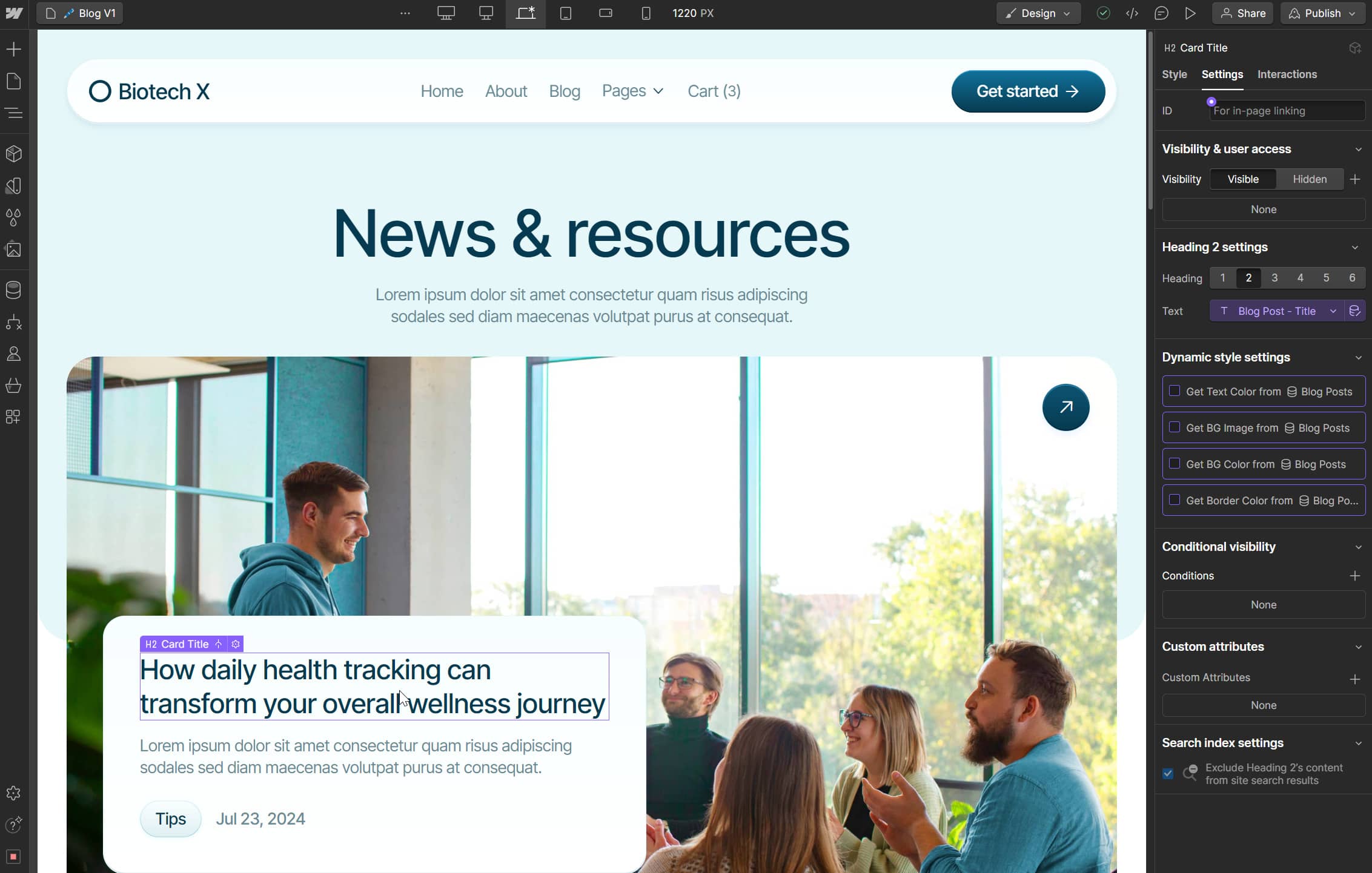 Biotech X Webflow Template And Ui Kit - CMS Content
