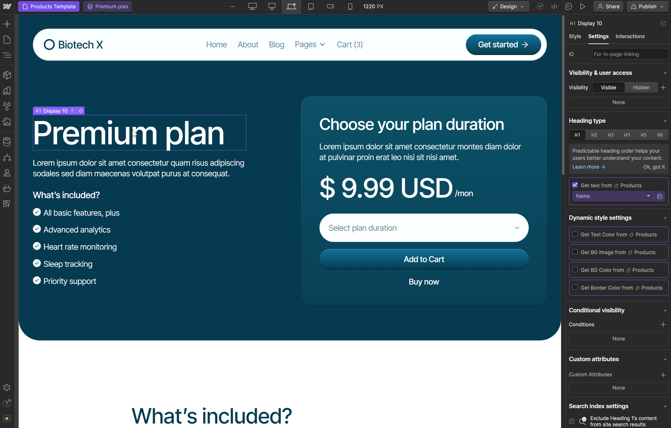 Biotech X Webflow Template And Ui Kit - ECommerce Page
