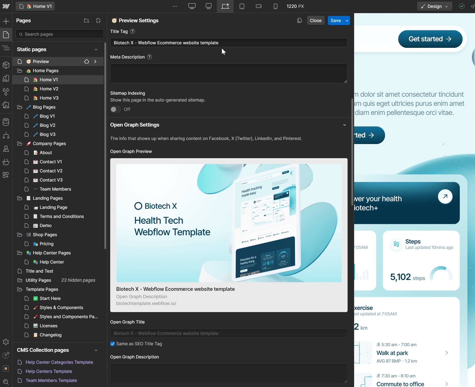 Biotech X Webflow Template And Ui Kit - SEO
