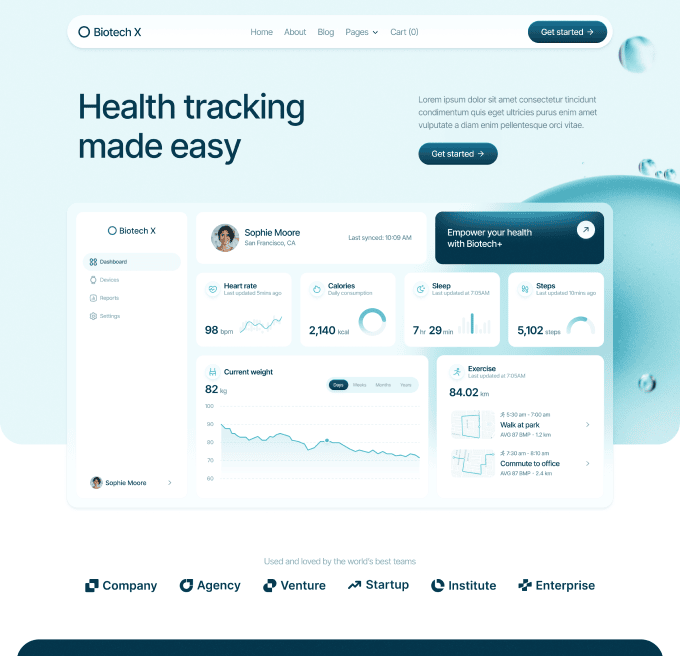 Biotech X - Home V1 Page - Health Tech Webflow Template