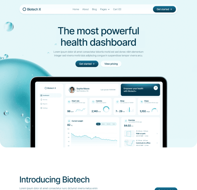 Biotech X - Home V3 Page - Health Tech Webflow Template