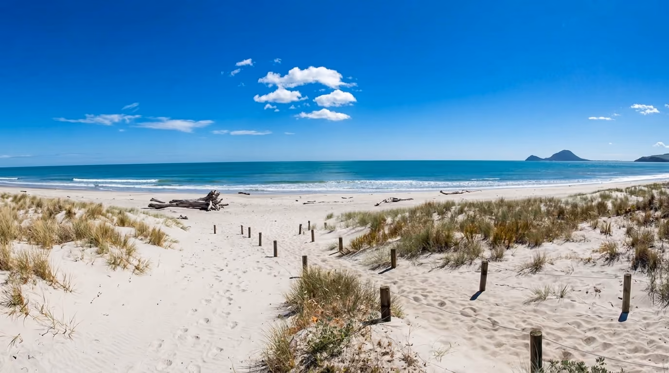 Thornton coastal landscape on the Rangitaiki Plains where Bay Construction builds new homes and farm buildings
