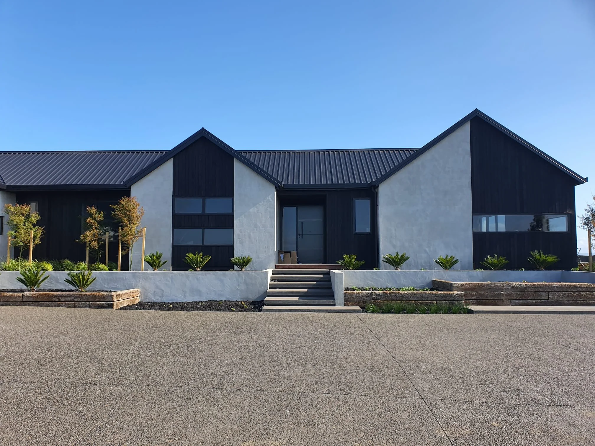 Bespoke residential landscaping with Corten steel features Taupiri