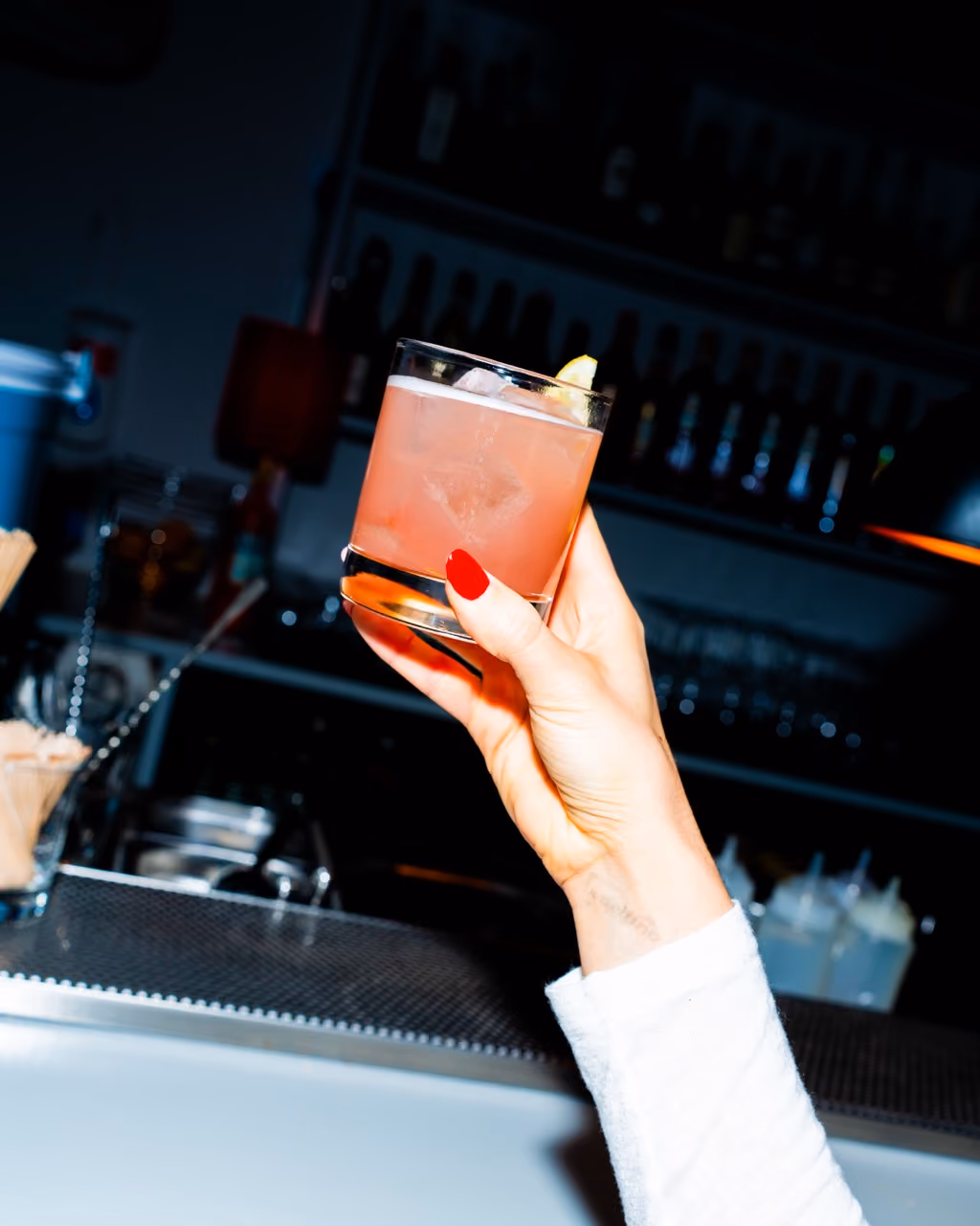 image of a refreshing beverage at a modern restaurant