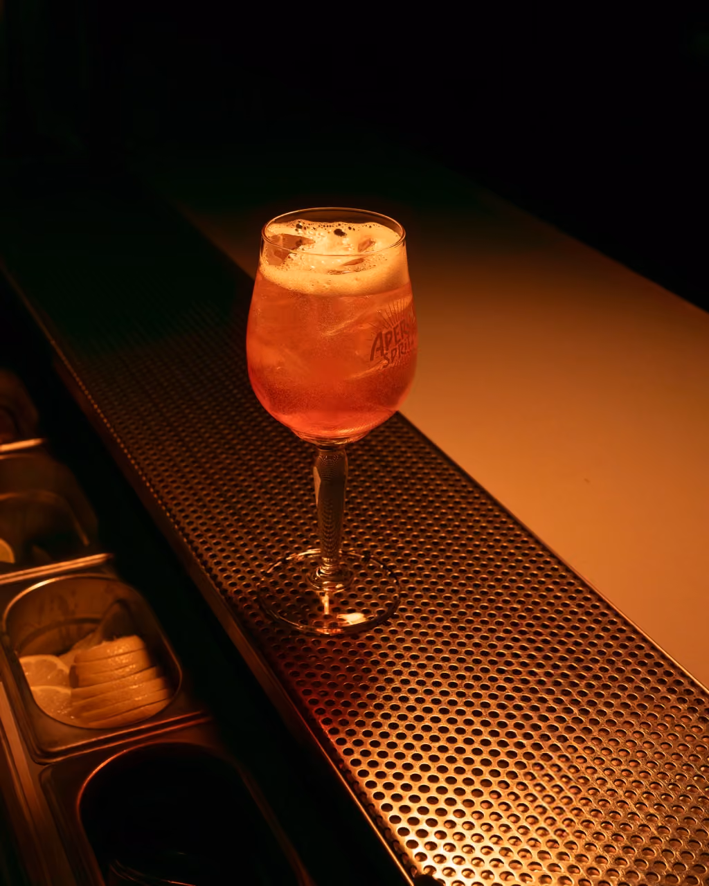 image of a refreshing beverage at a modern restaurant