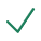 Dark green check mark symbol on a white background.