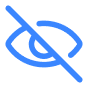 Icon of an eye with a diagonal line crossing it, symbolizing hidden or invisible content.
