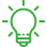 Green light bulb icon symbolizing ideas or energy.