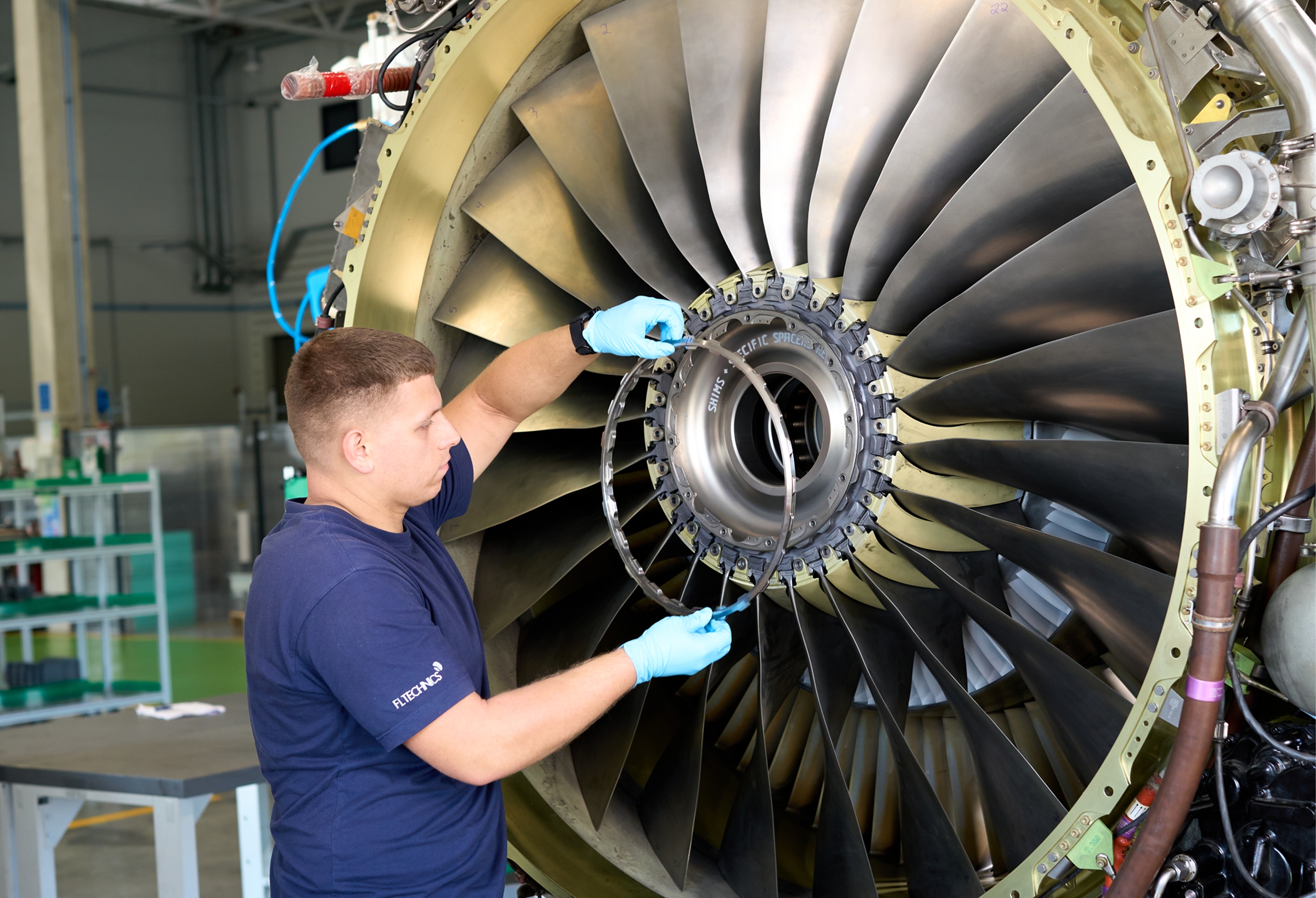 Engine repair work at the FL Technics engine shop