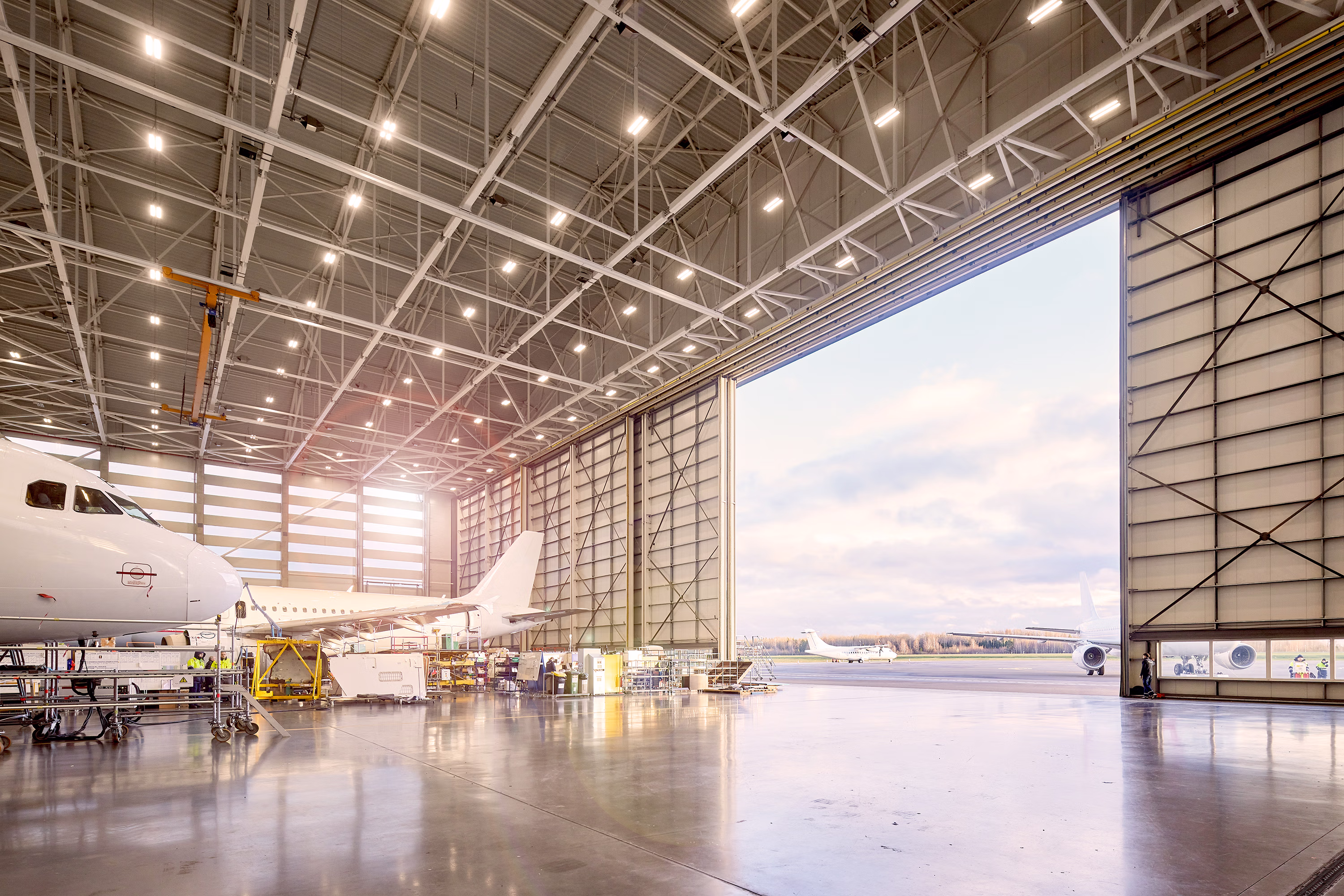Inside the FL Technics hangar in Kaunas (KUN)