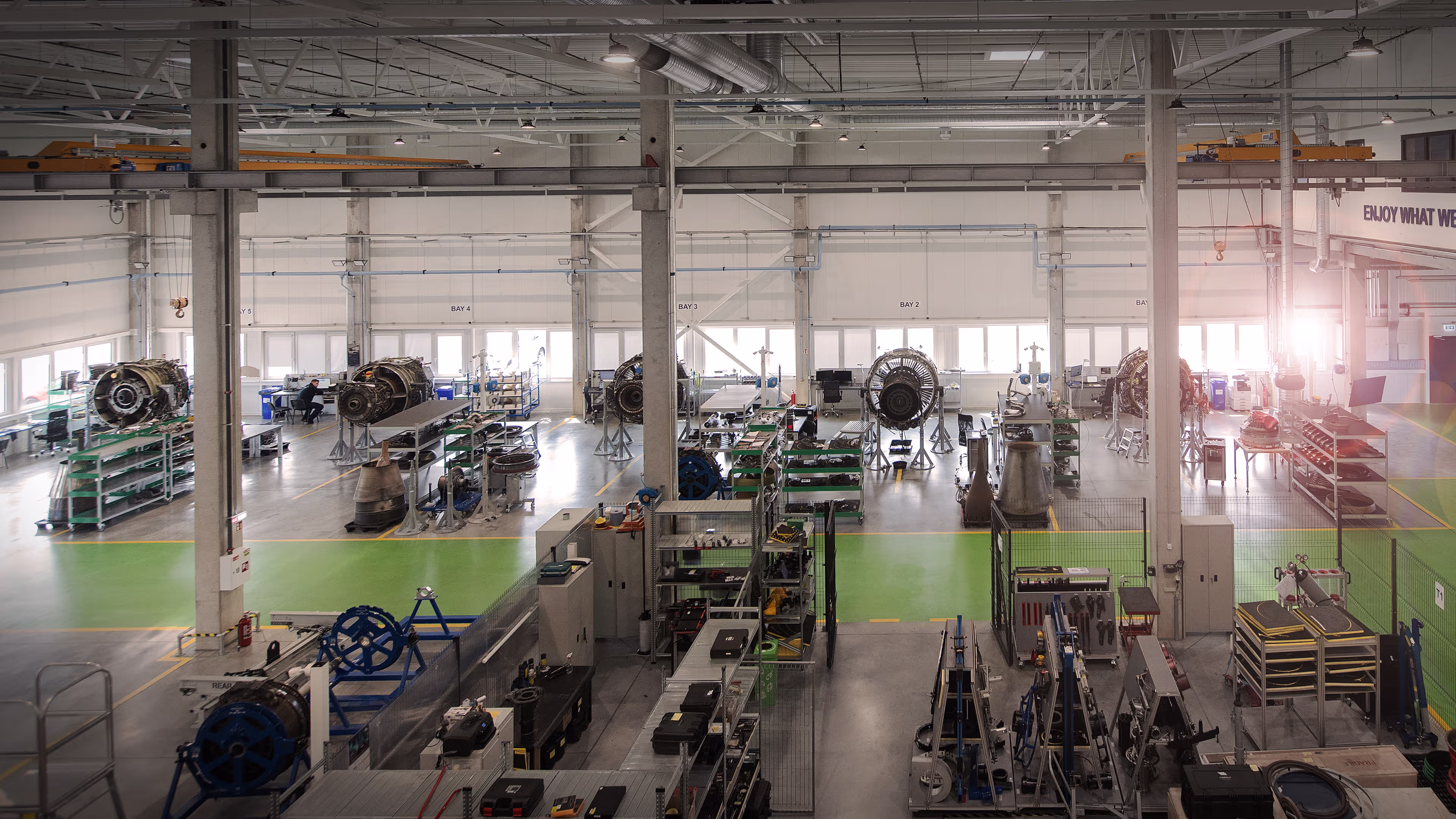 Inside the FL Technics engine shop near Kaunas (KUN)