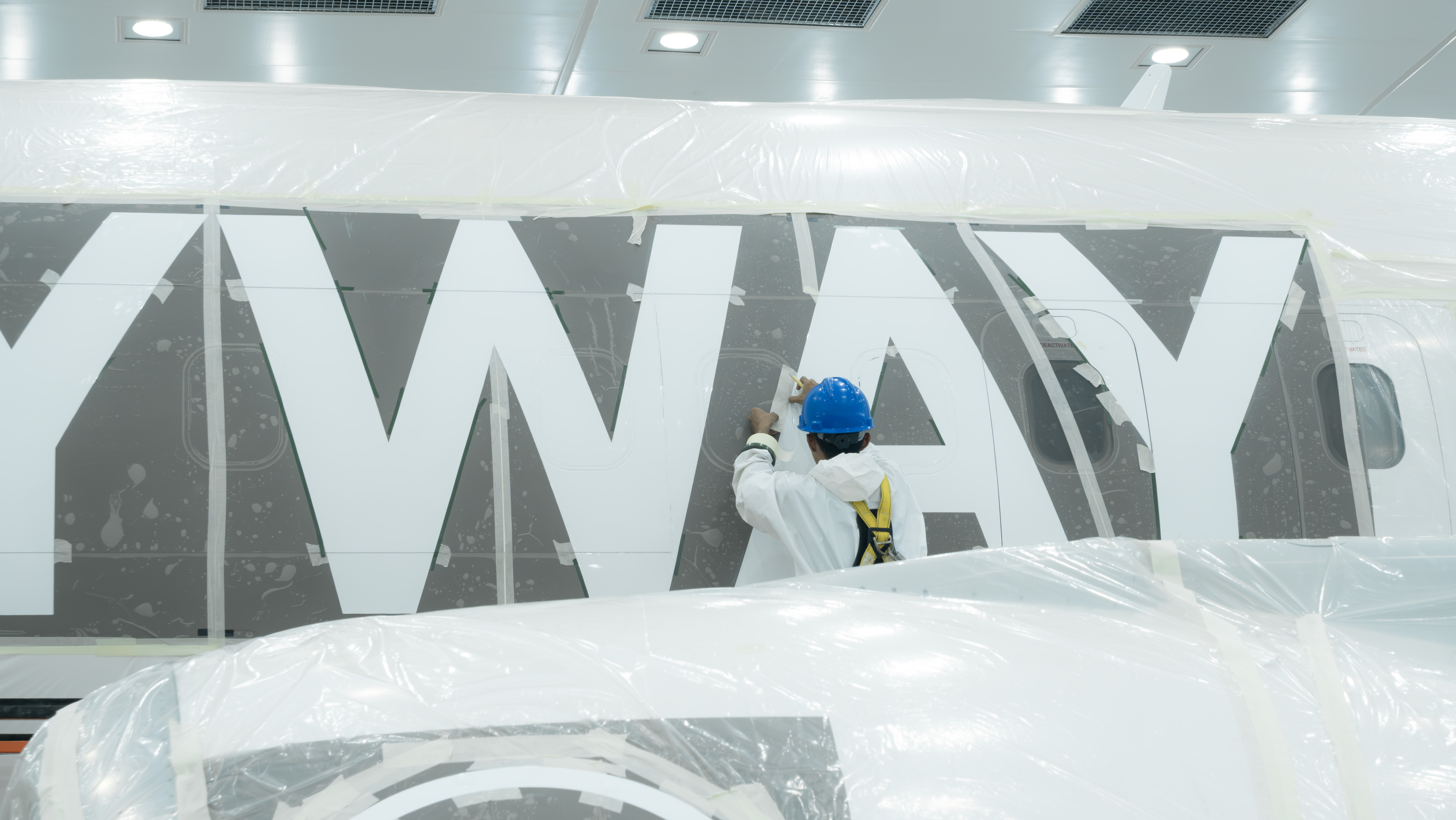 Inside the FL Technics hangar in Kaunas (KUN)