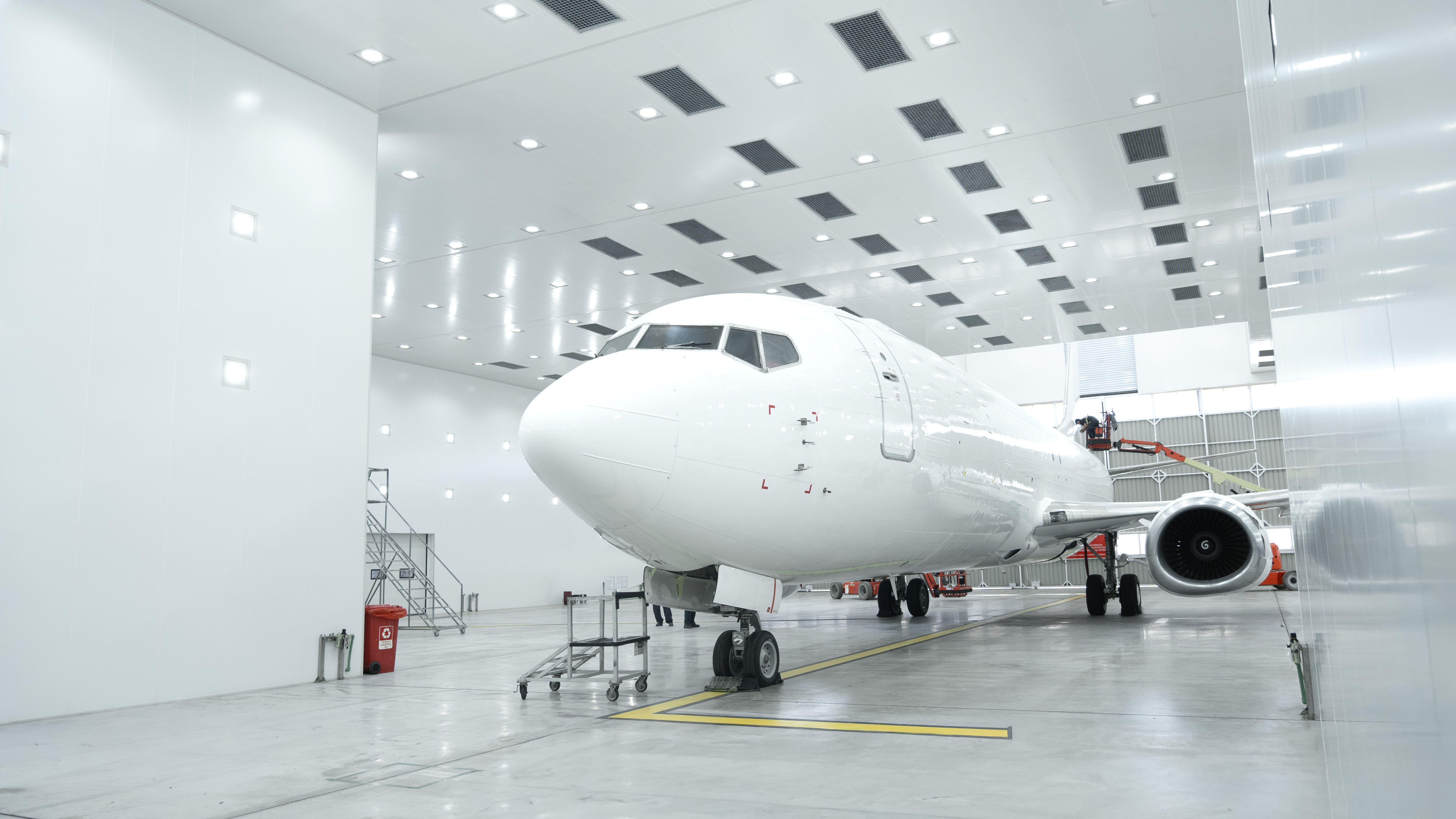 Inside the FL Technics hangar in Kaunas (KUN)