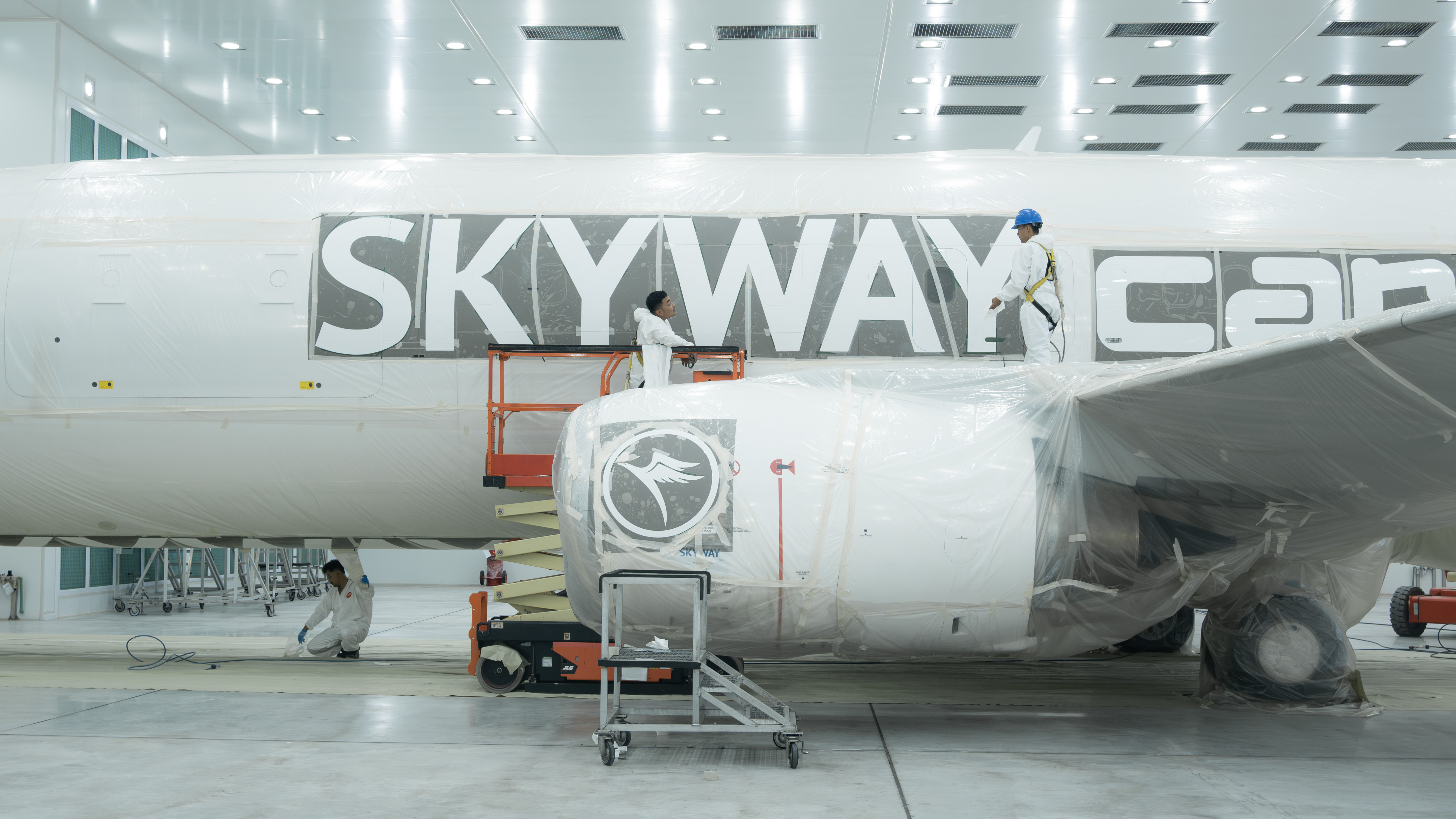 Inside the FL Technics hangar in Kaunas (KUN)