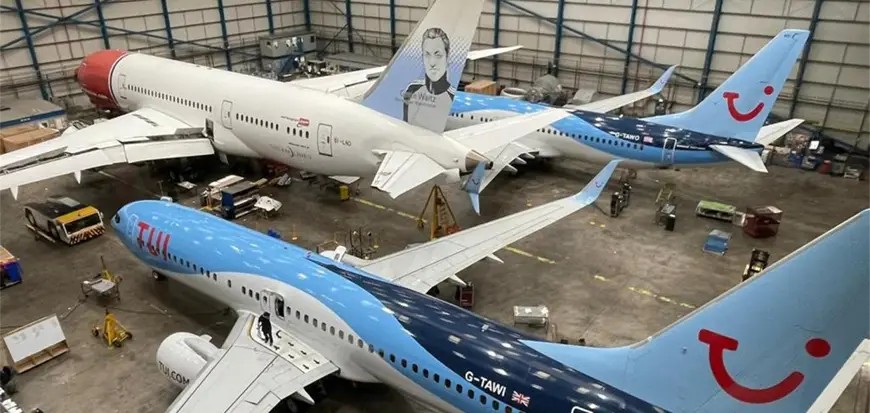 Inside the FL Technics hangar in Kaunas (KUN)