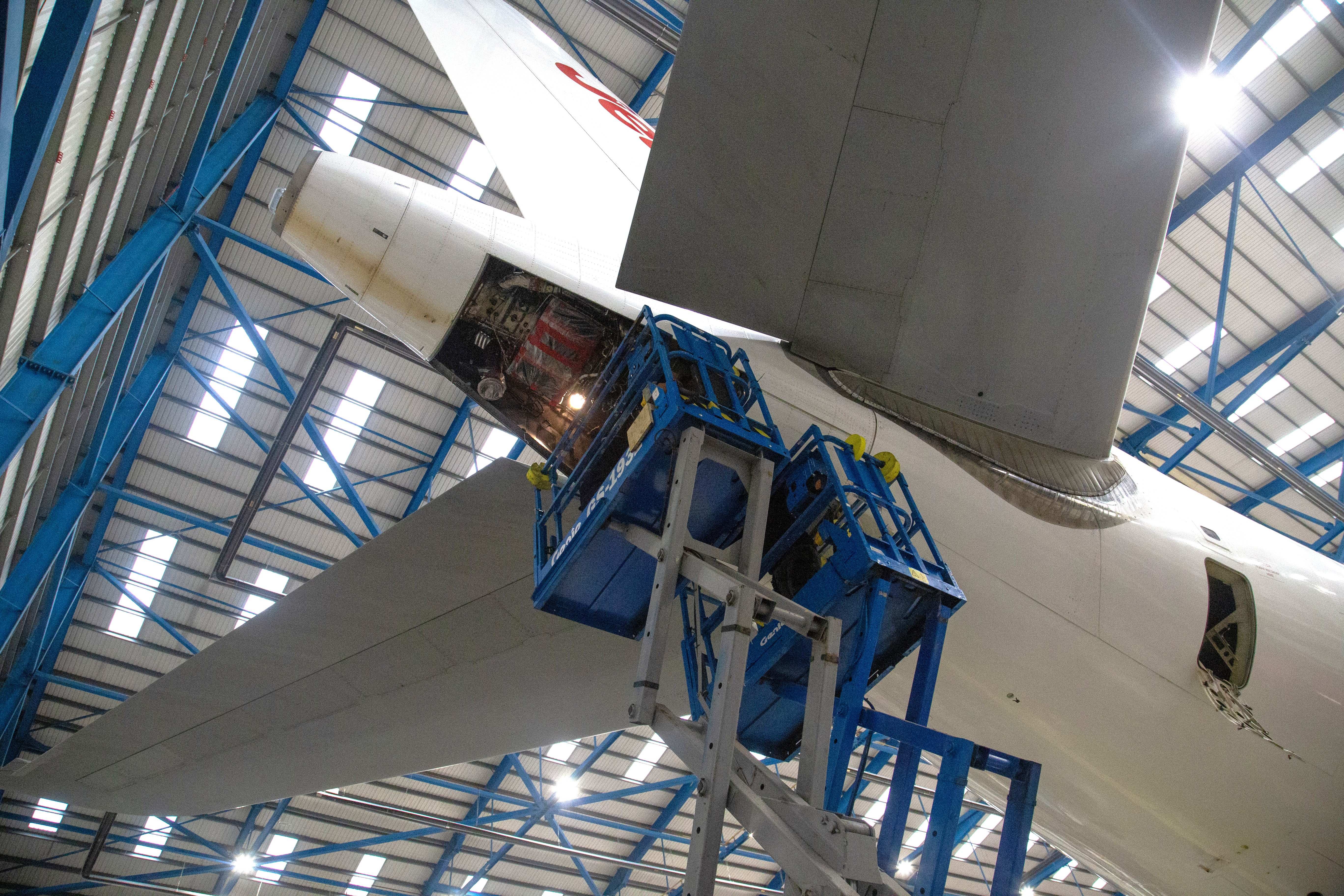 Inside the FL Technics hangar in Kaunas (KUN)