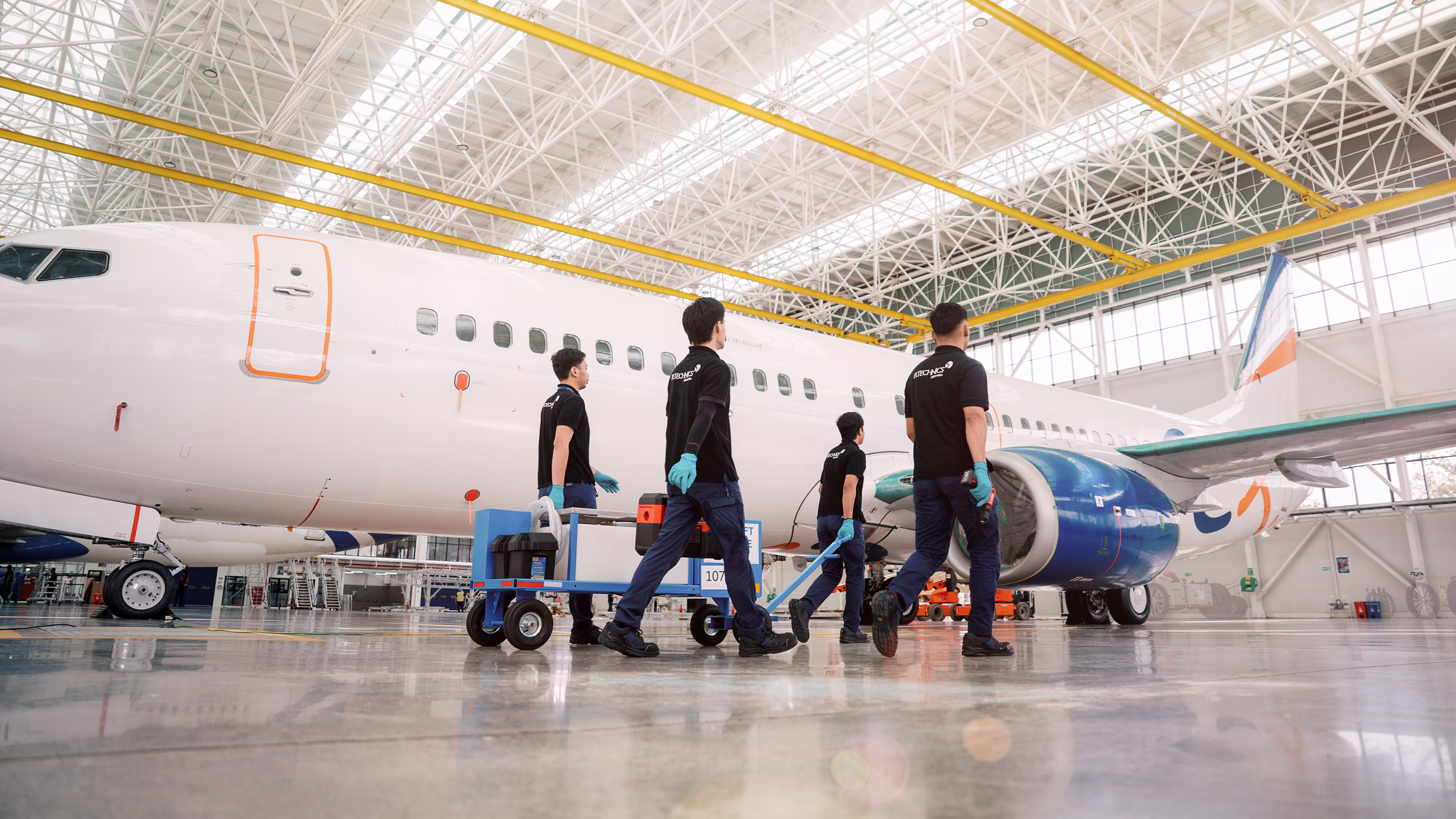 Inside the FL Technics hangar in Kaunas (KUN)