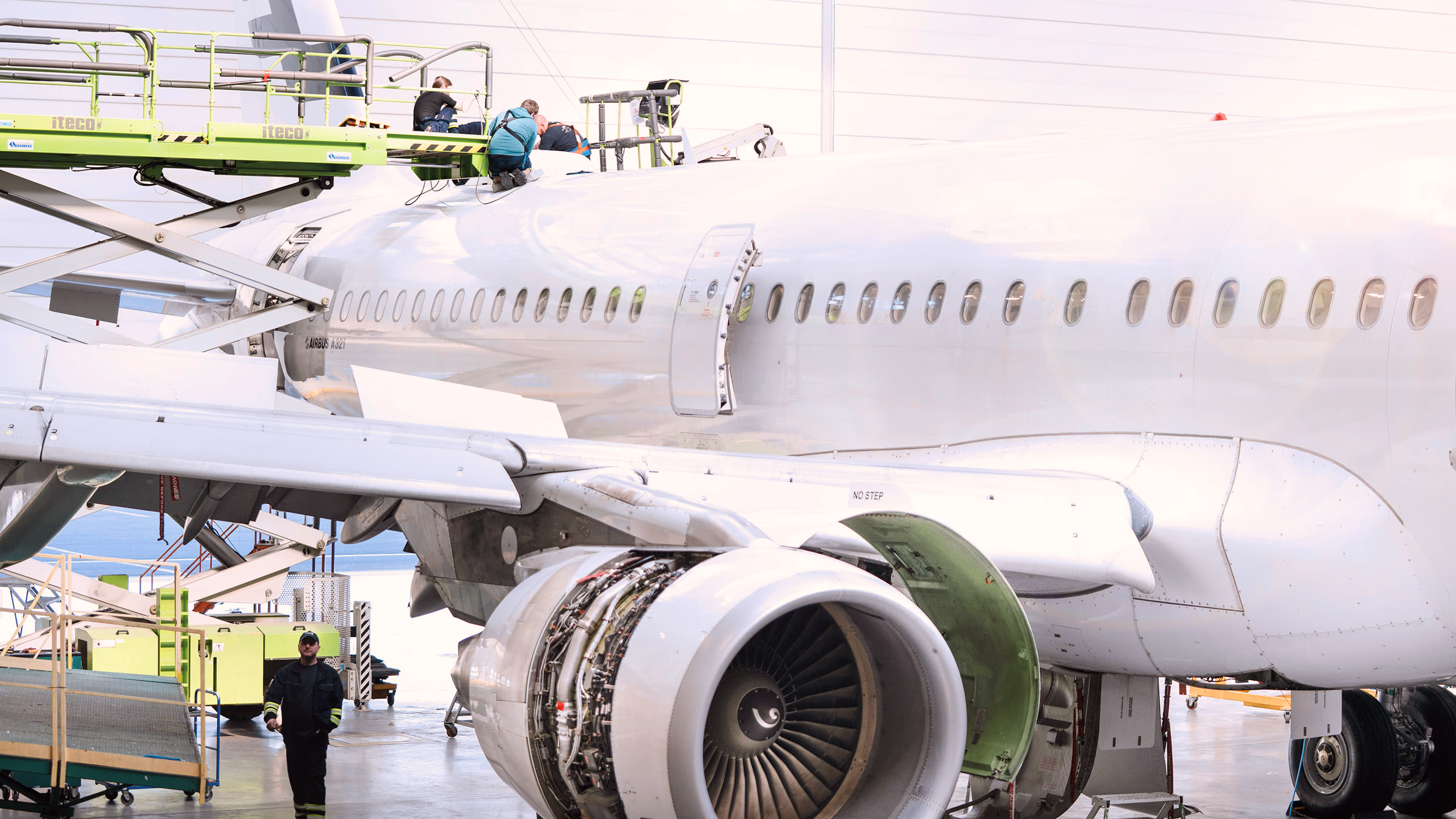 Inside the FL Technics hangar in Kaunas (KUN)