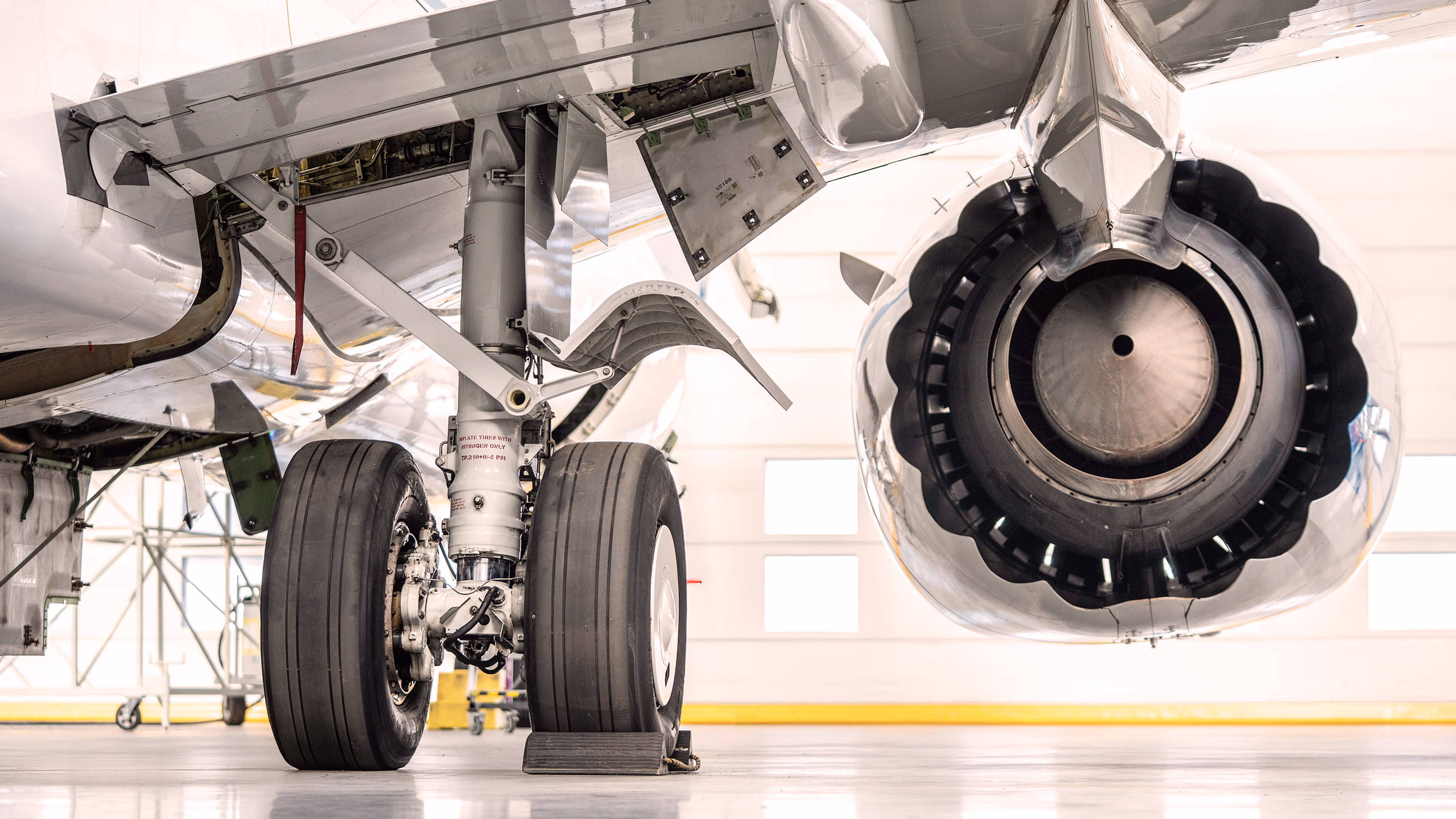 Inside the FL Technics hangar in Kaunas (KUN)