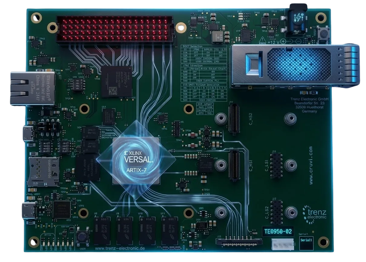 PCBVISTA Electronic circuit board featuring various connectors and components.