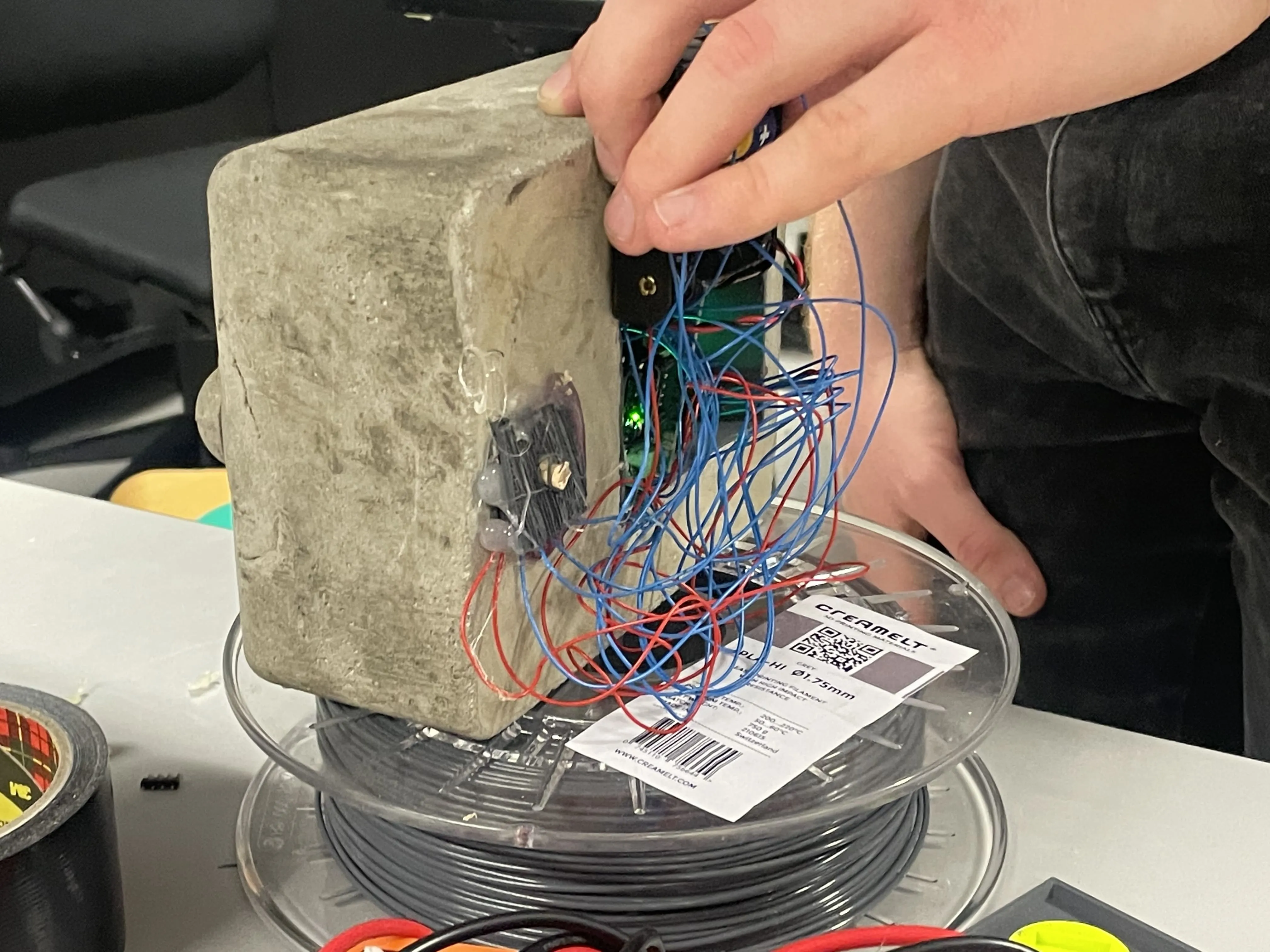 Custom electronics inside interactive public camera installation