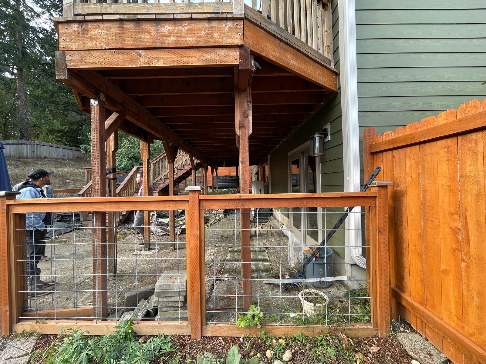 A portion of a backyard preparing backyard transformation in Bellevue