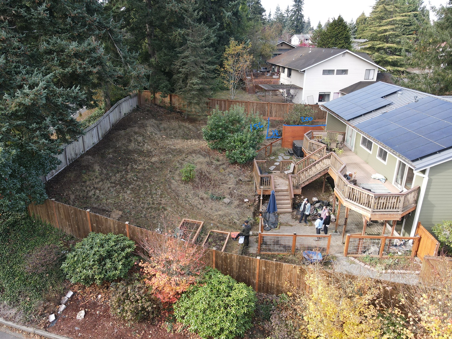 Backyard transformation project in planning in a Bellevue property