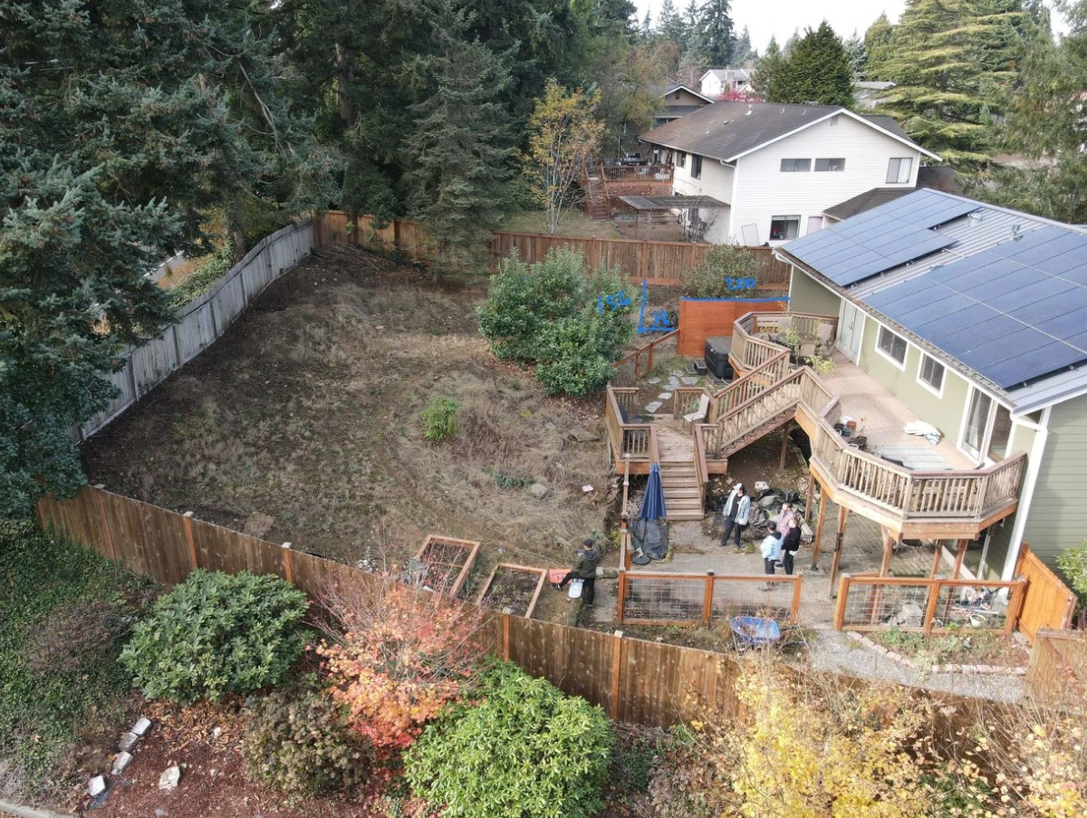 Full backyard remodel in Seattle under progress