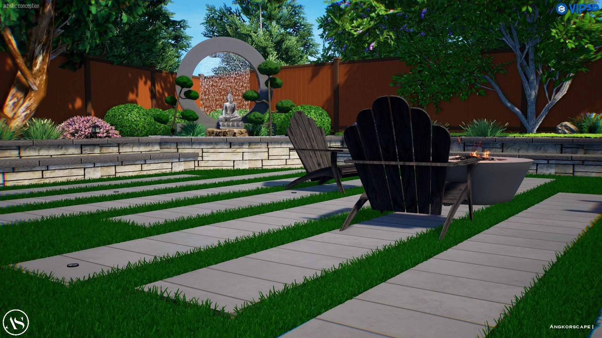 Changes are easier in 3D renderings than during the landscaping itself Changes are easier in 3D renderings than during the landscaping itself
