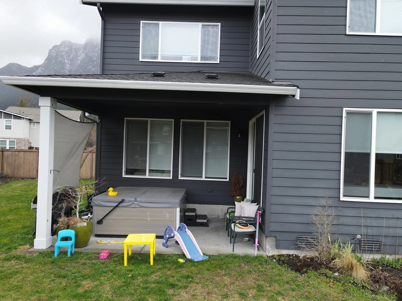Patio Cover and Porcelain Patio Before