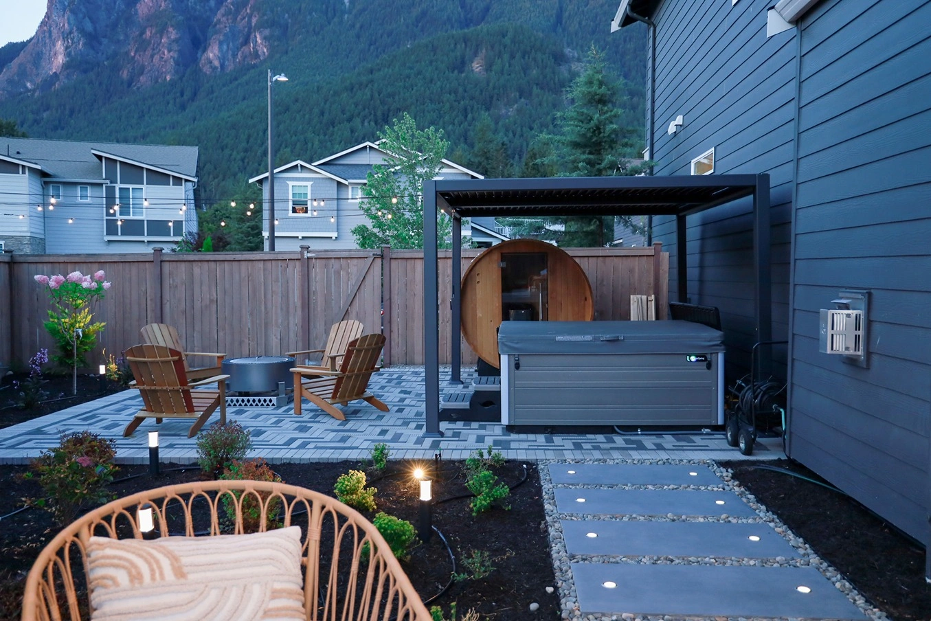 Patio Cover and Porcelain Patio After