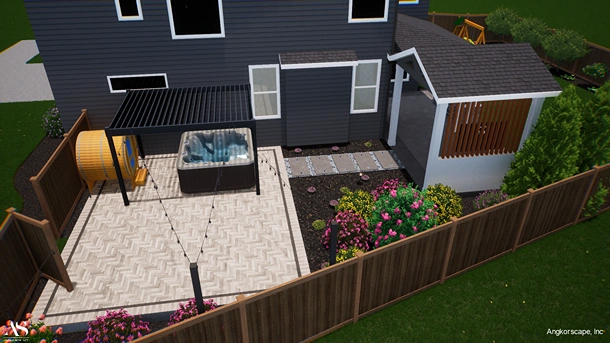 Patio Cover and Porcelain Patio Design