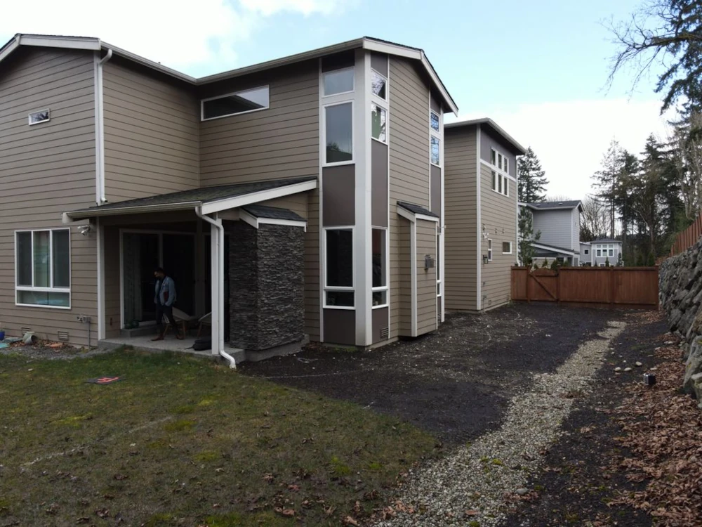 Before Woodinville yard prior to hardscaping and landscape redesign project