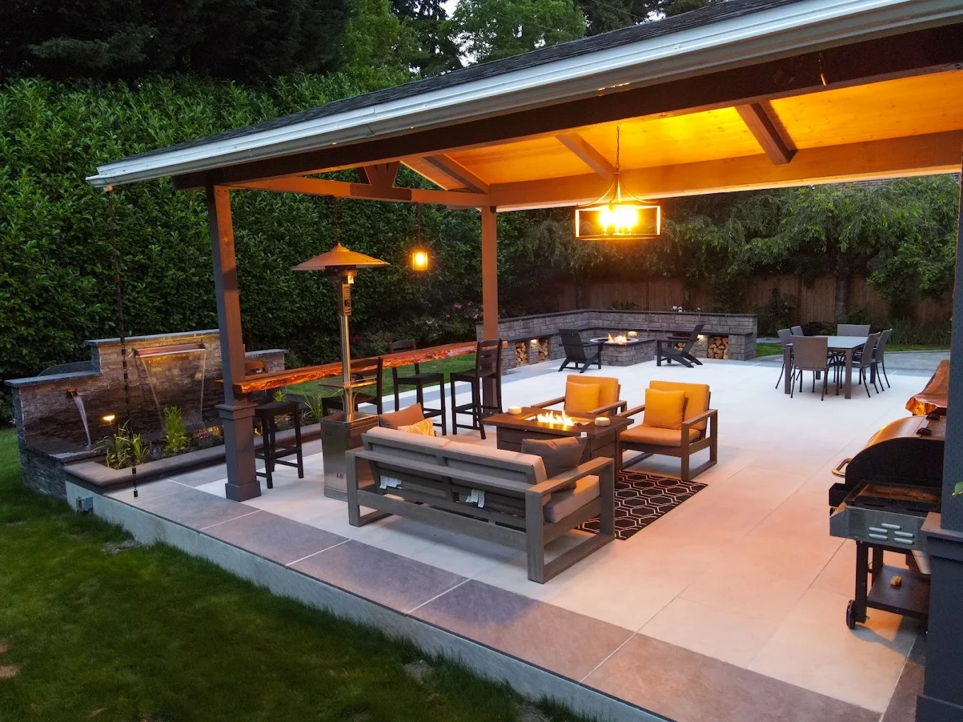 Mercer Island homeowner reviewing landscape design results with Angkorscape team