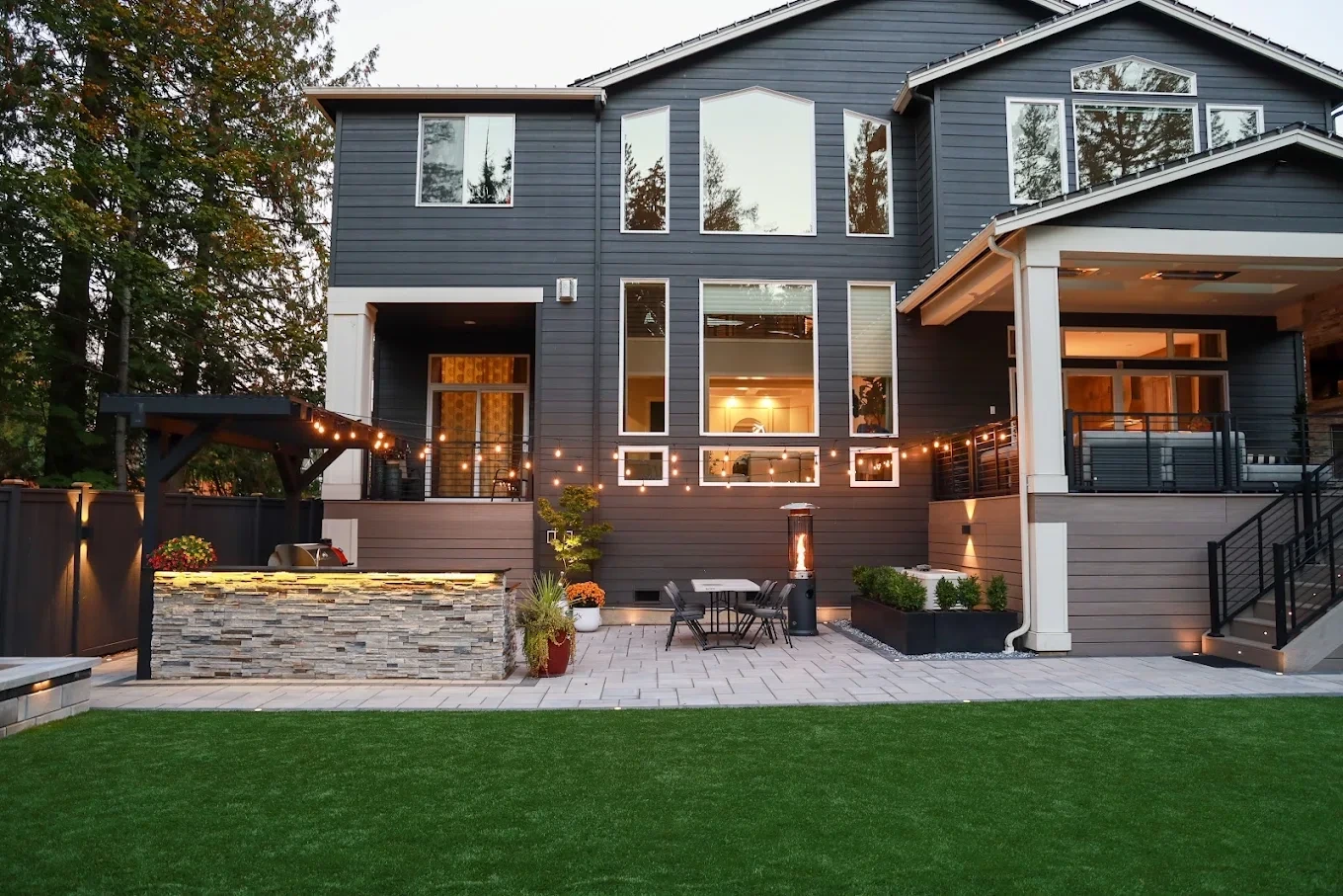 Completed custom landscape design project at Mercer Island Washington property