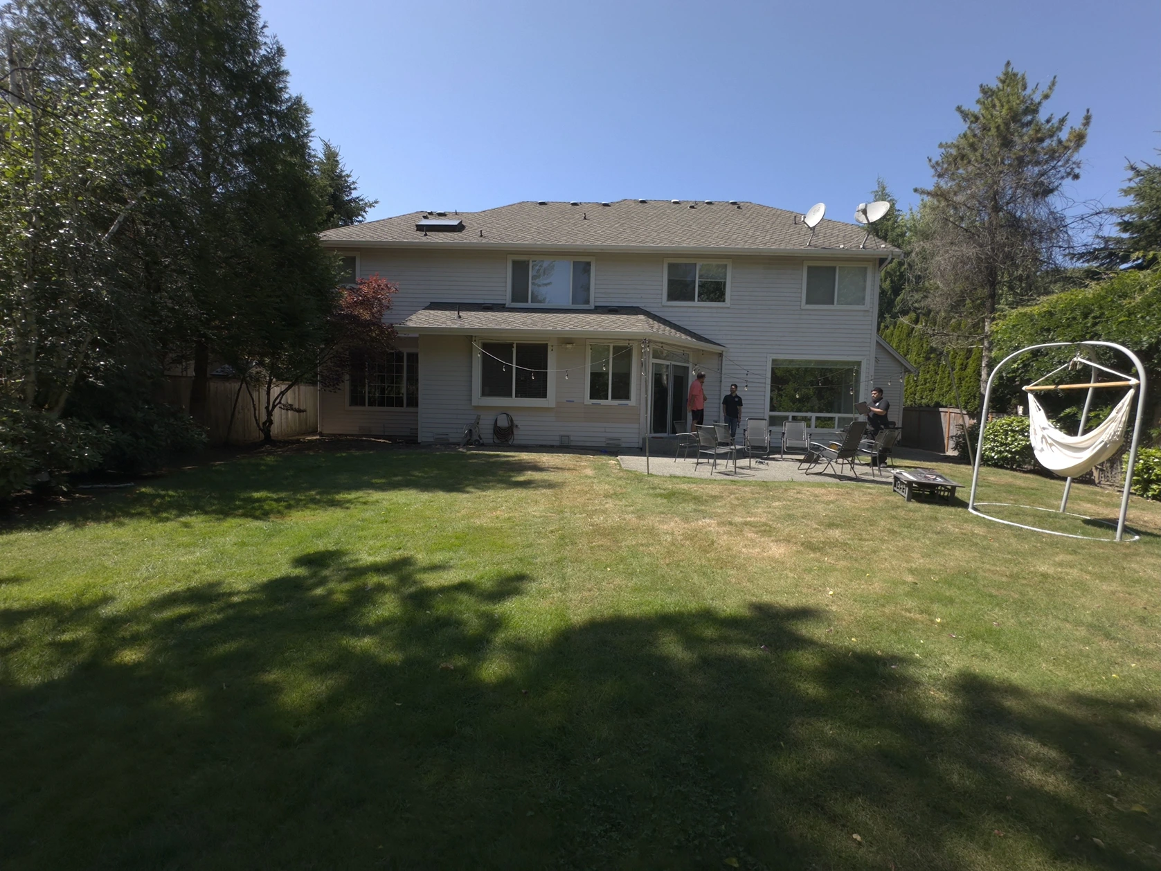 Before neglected backyard on Mercer Island Washington awaiting landscape renovation