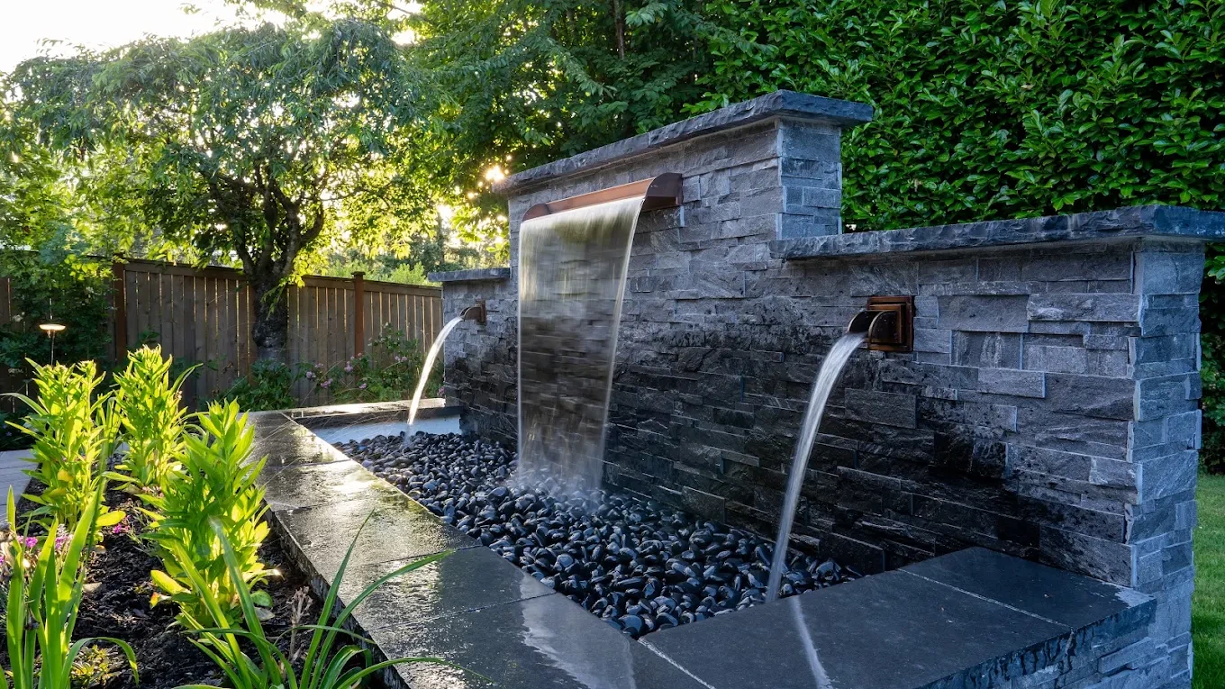 Landscape designer consulting Woodinville homeowner about project details and plans