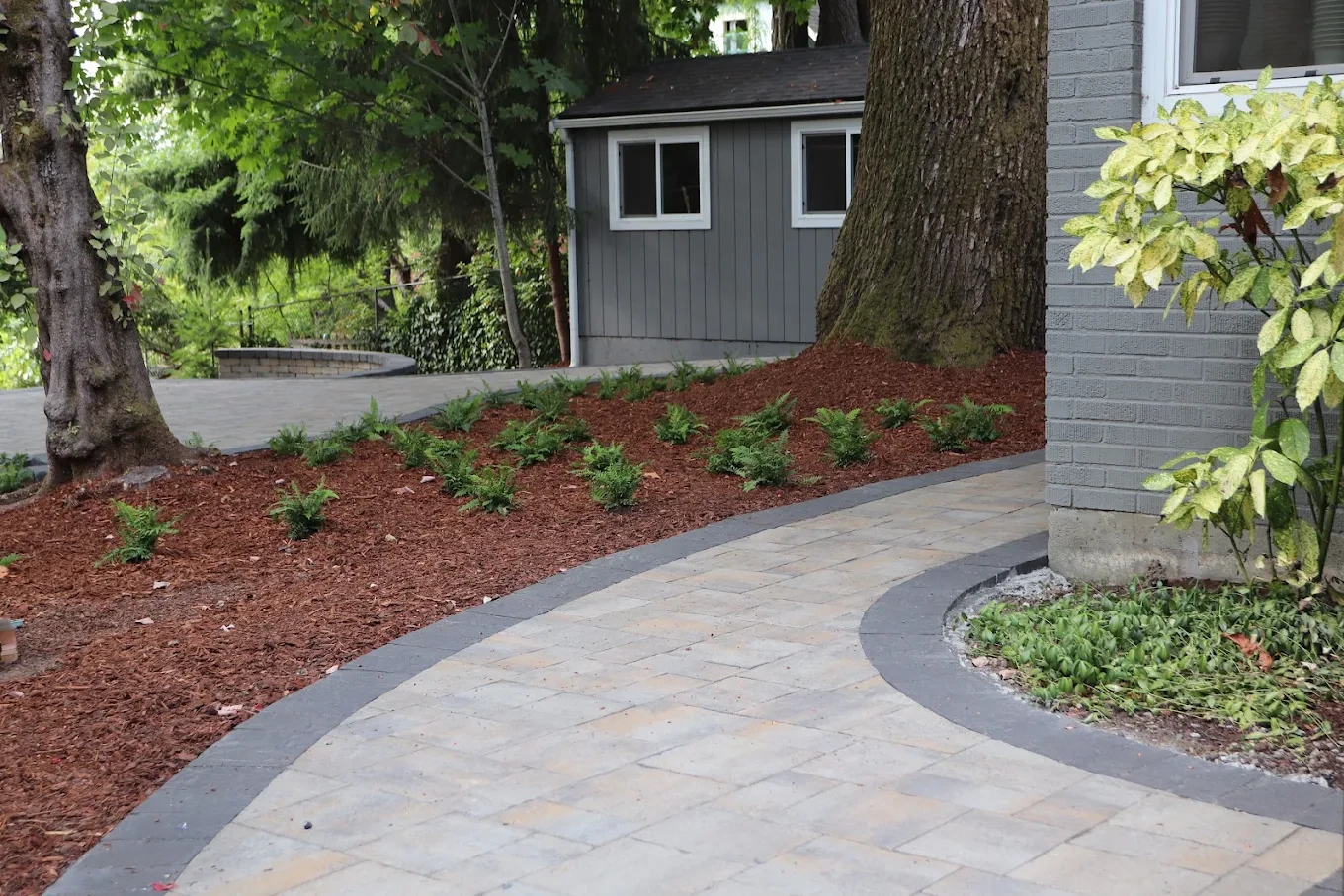 Completed custom landscape design project at Bothell Washington residential home
