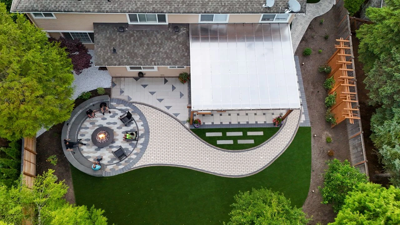 After completed luxury landscape transformation in Bothell WA residential home