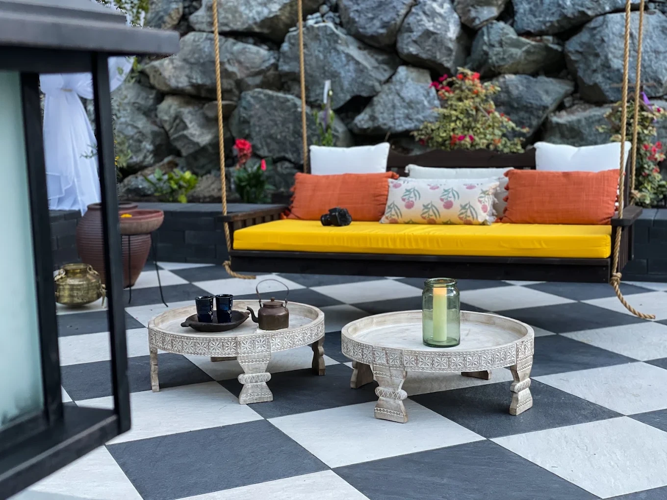 Design-build landscape construction team working on Sammamish backyard project