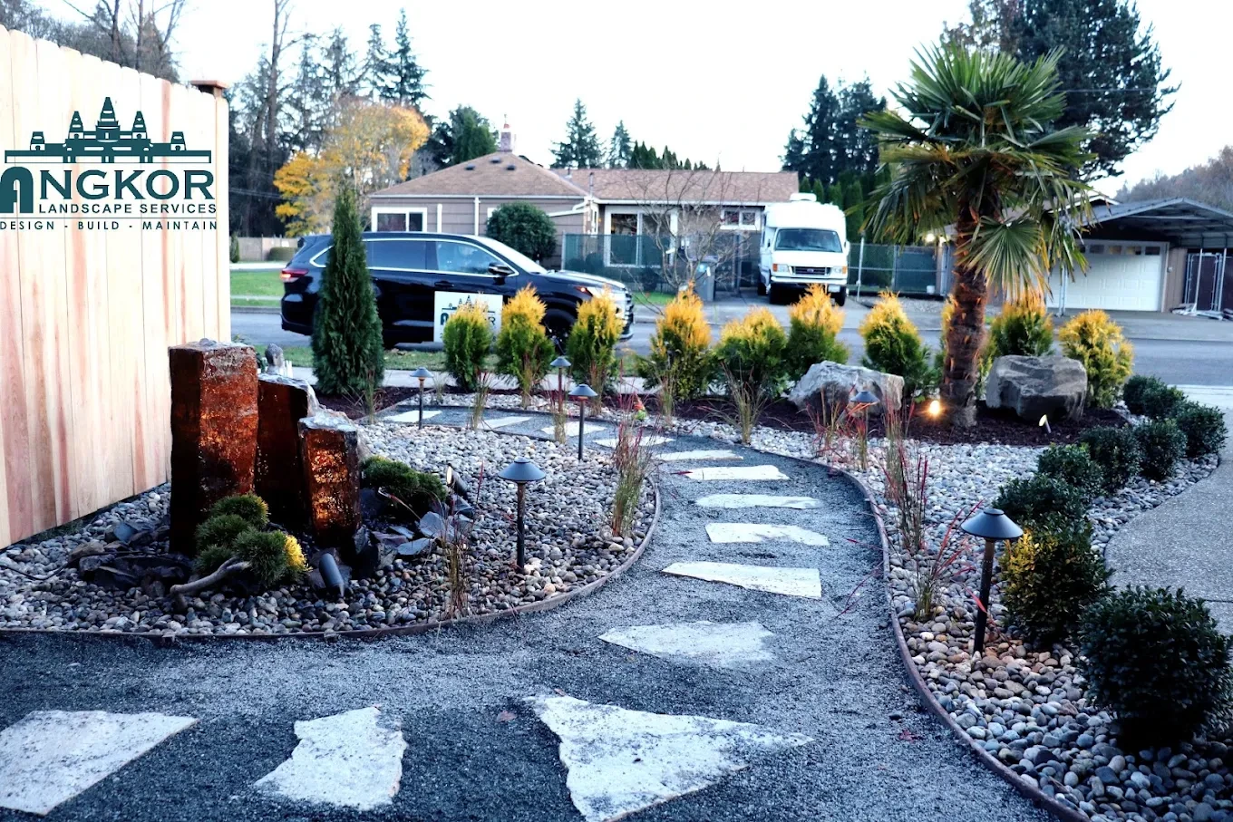 Completed luxury landscape design project at Sammamish Washington home