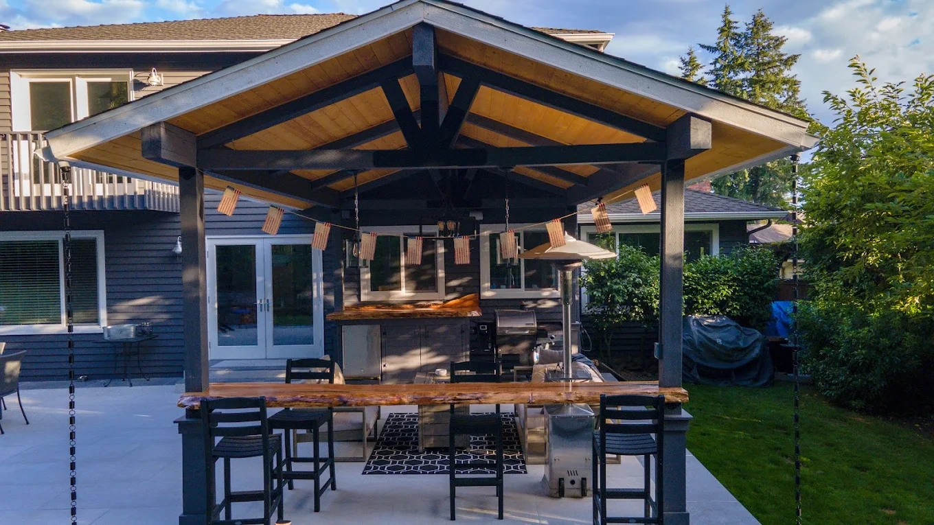 Completed custom landscape design project at Redmond Washington residential home