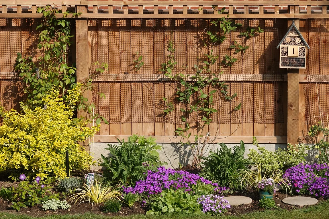 Kirkland backyard design with layered planting and partial screens preserving lake views while adding privacy