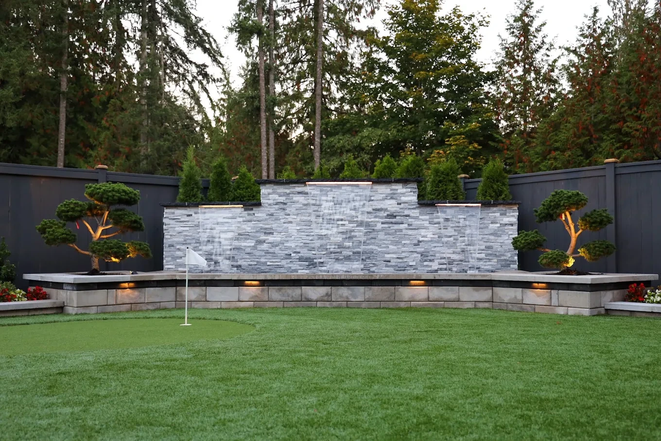 Native plants and a restored lawn on a Newcastle, Washington residential yard.