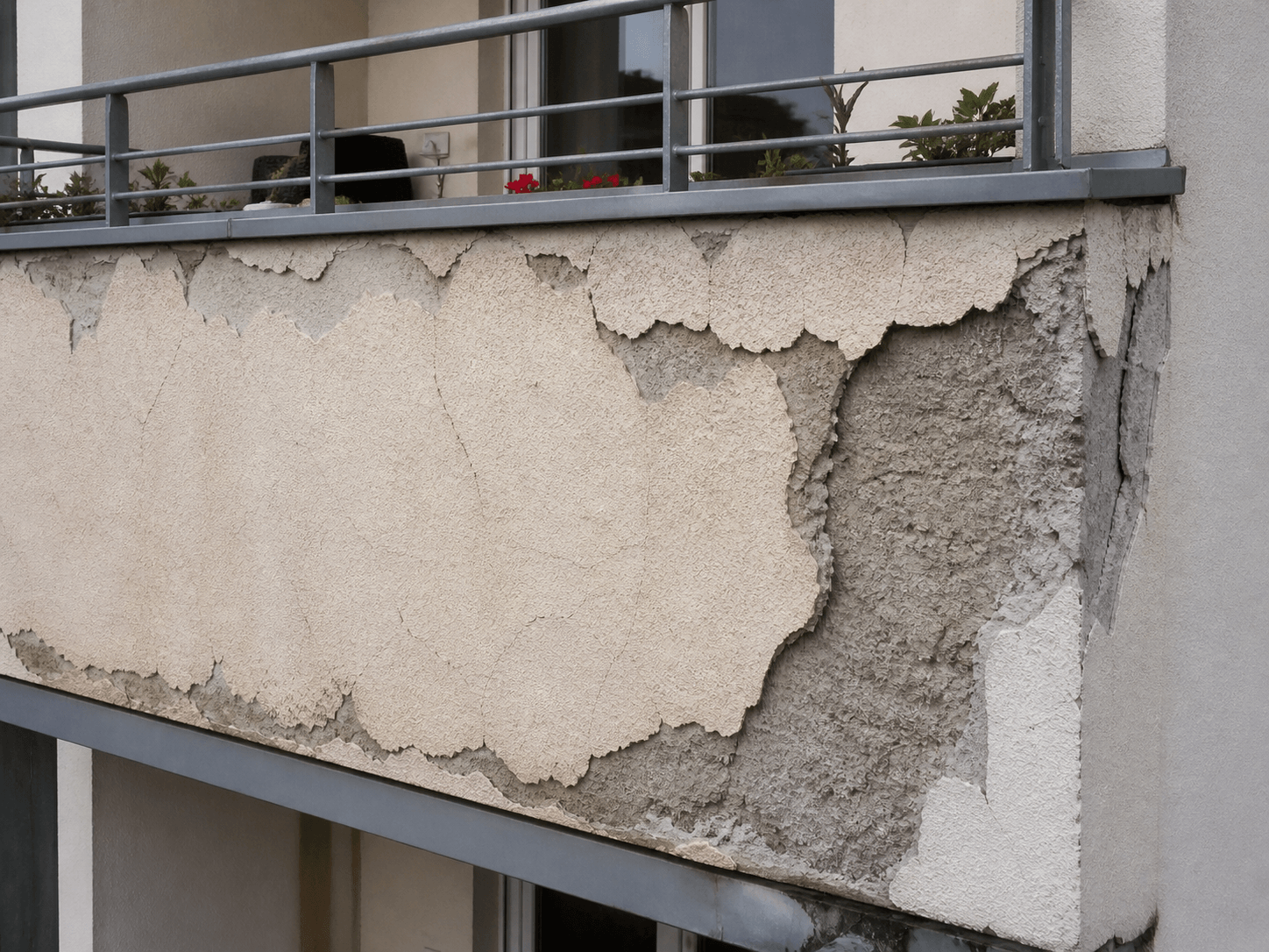 Mauer mit weißen Salzablagerungen, die sich durch Feuchtigkeit und Ausblühungen gebildet haben.