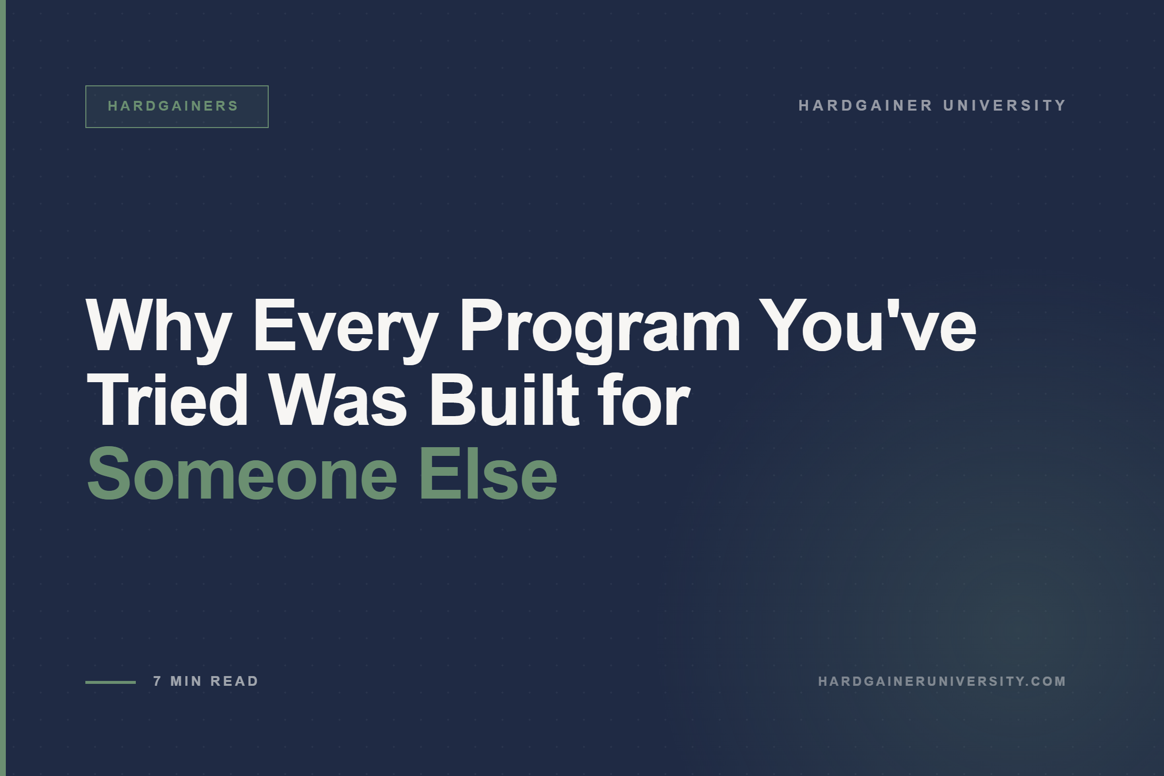 Hardgainer University | Training System for Hardgainers